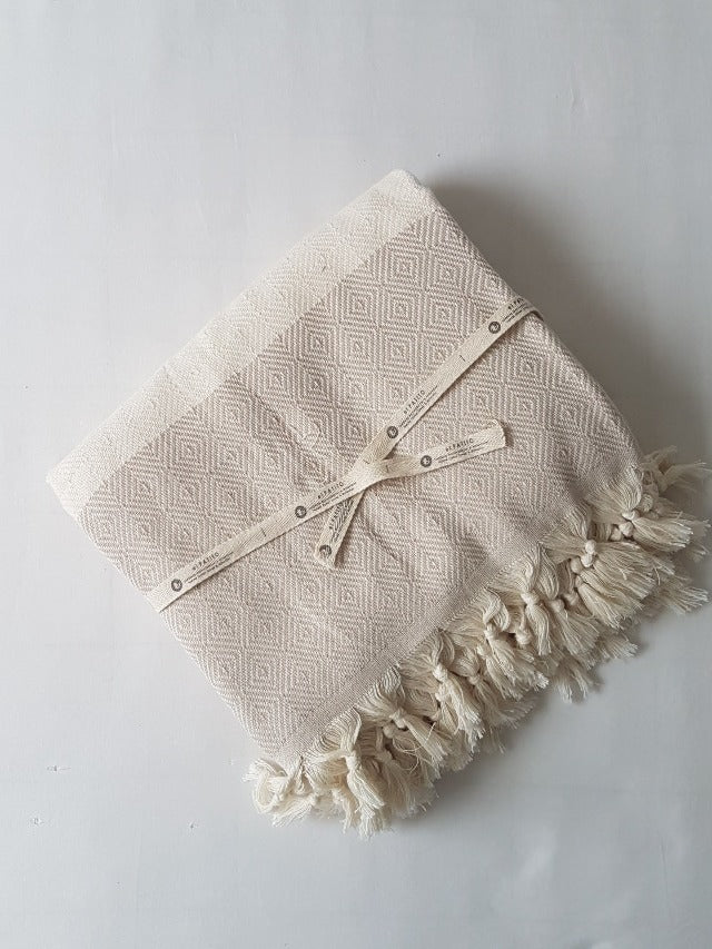 El Patito towels _Contemporary Series Bedspread/ Blanket - 200*230 cm (79"x94") 100% natural cotton turkish towel beige color