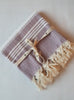 ElPatitoTowels_TraditionalSeries_Beach towel, traveltowel, Less space towel alternative, Turkish towel, striped, Plum color