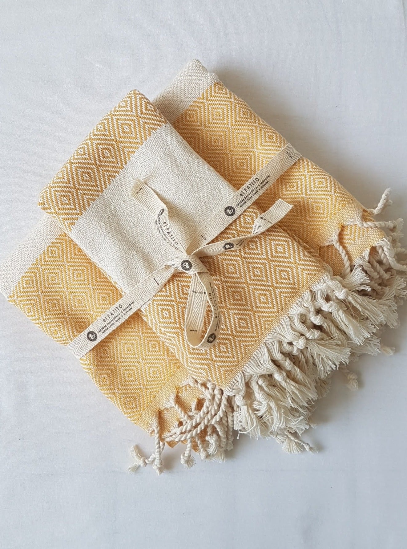 el patito towels natural cotton turkish hammam towel pestemal peshtemal large and small set mustard yellow