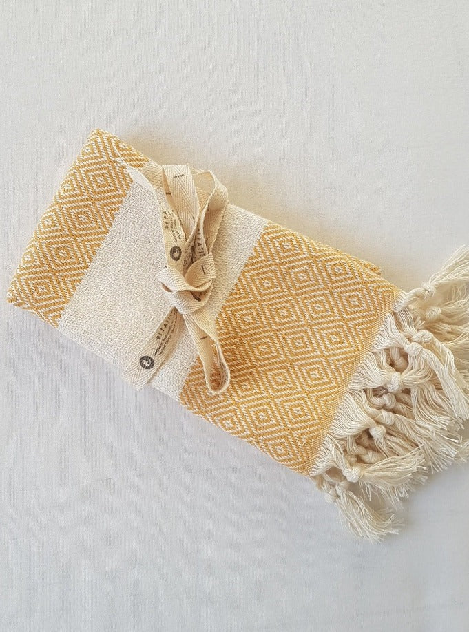 el patito towels and bathrobes 100% natural cotton turkish towels hand towels size 45 x 90 cm 18'' x 35" mustard yellow