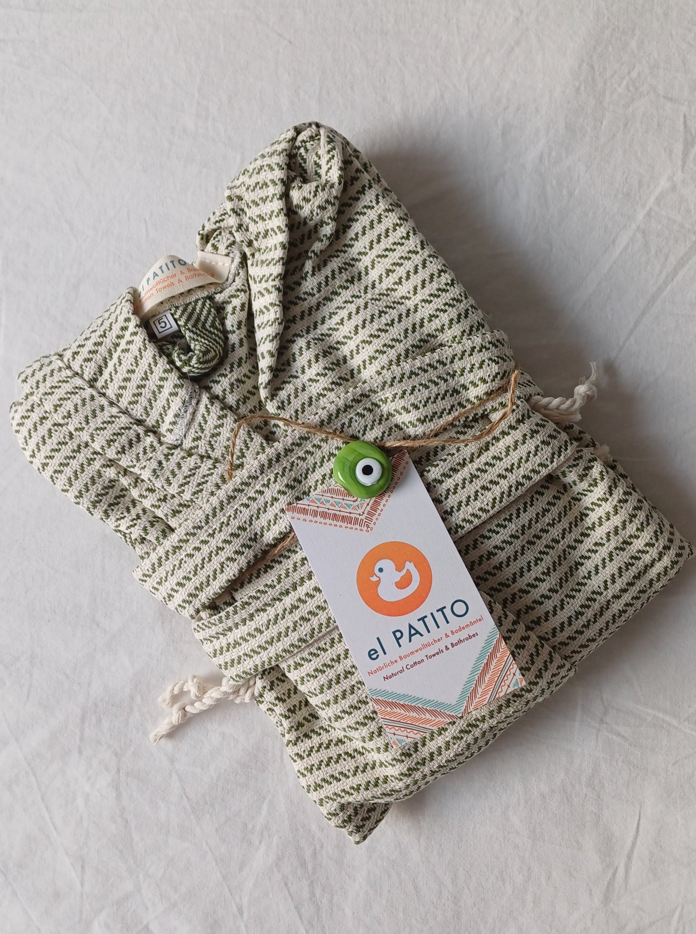 el patito towels and bathrobes 100% turkish cotton bathrobes kid robes nordic series bademantel olivine green