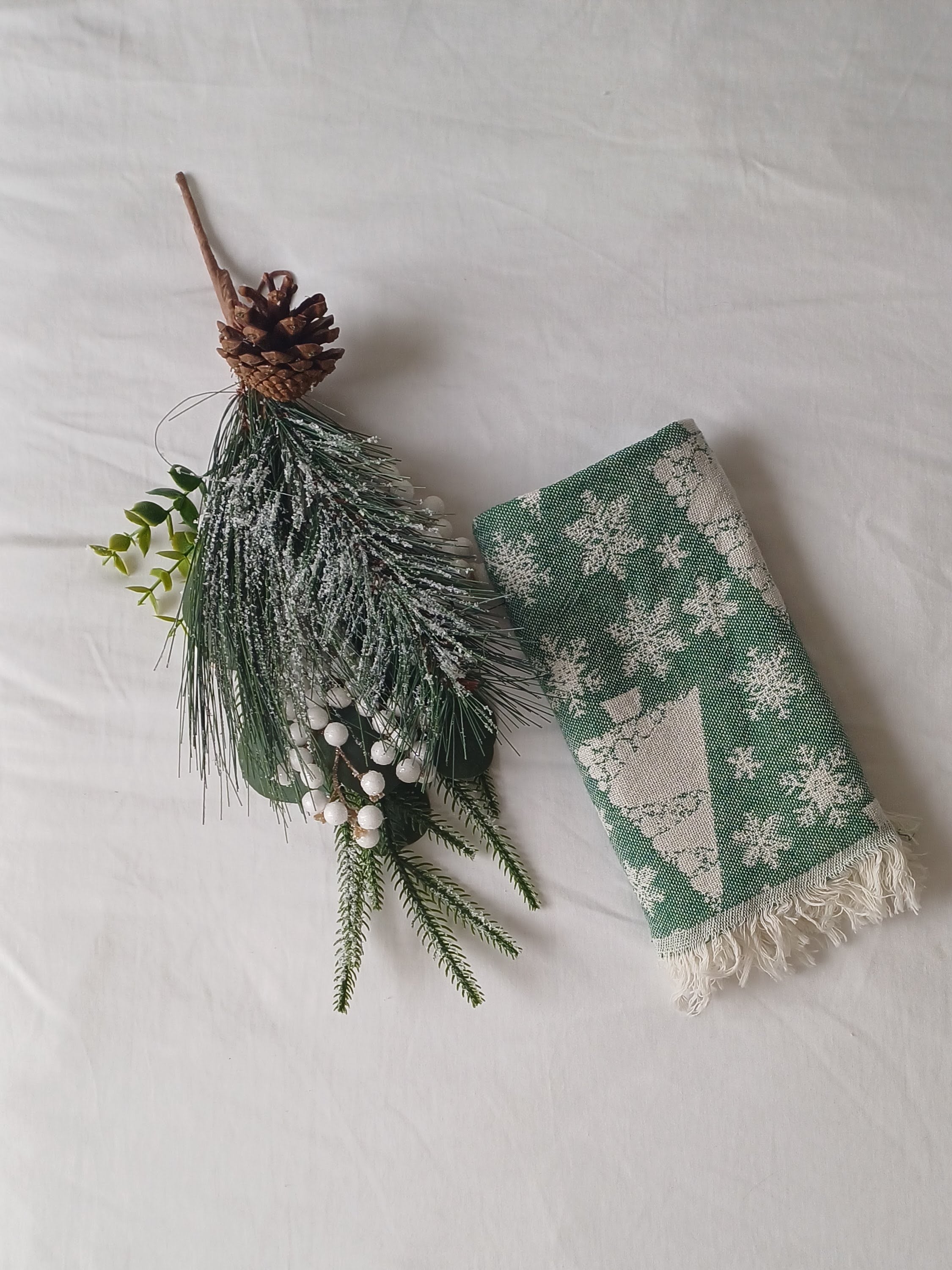 Handwoven Christmas-themed Tea Towels, Table Runners - Festive Holiday Decor