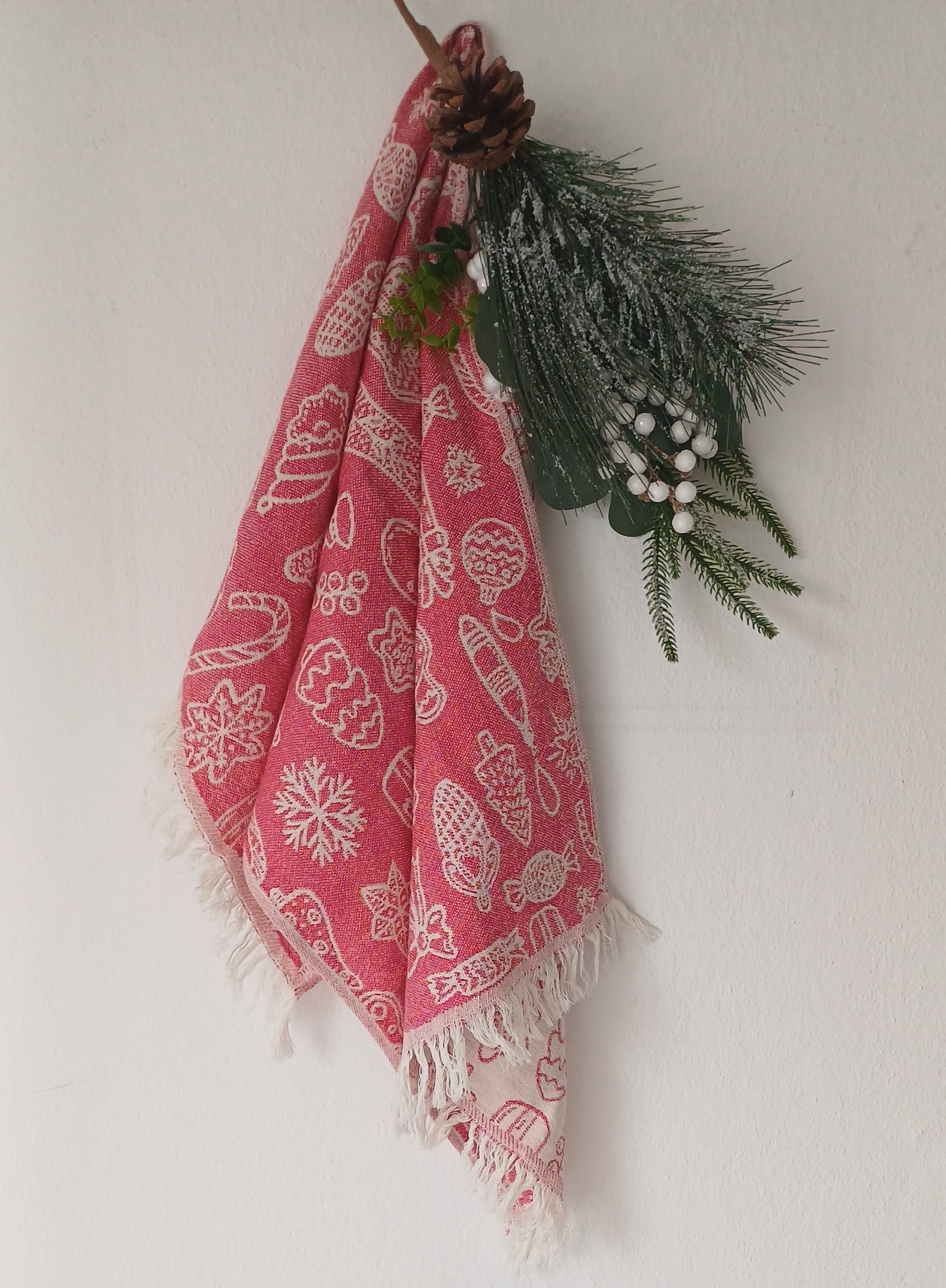 Handwoven Christmas-themed Tea Towels, Table Runners - Festive Holiday Decor