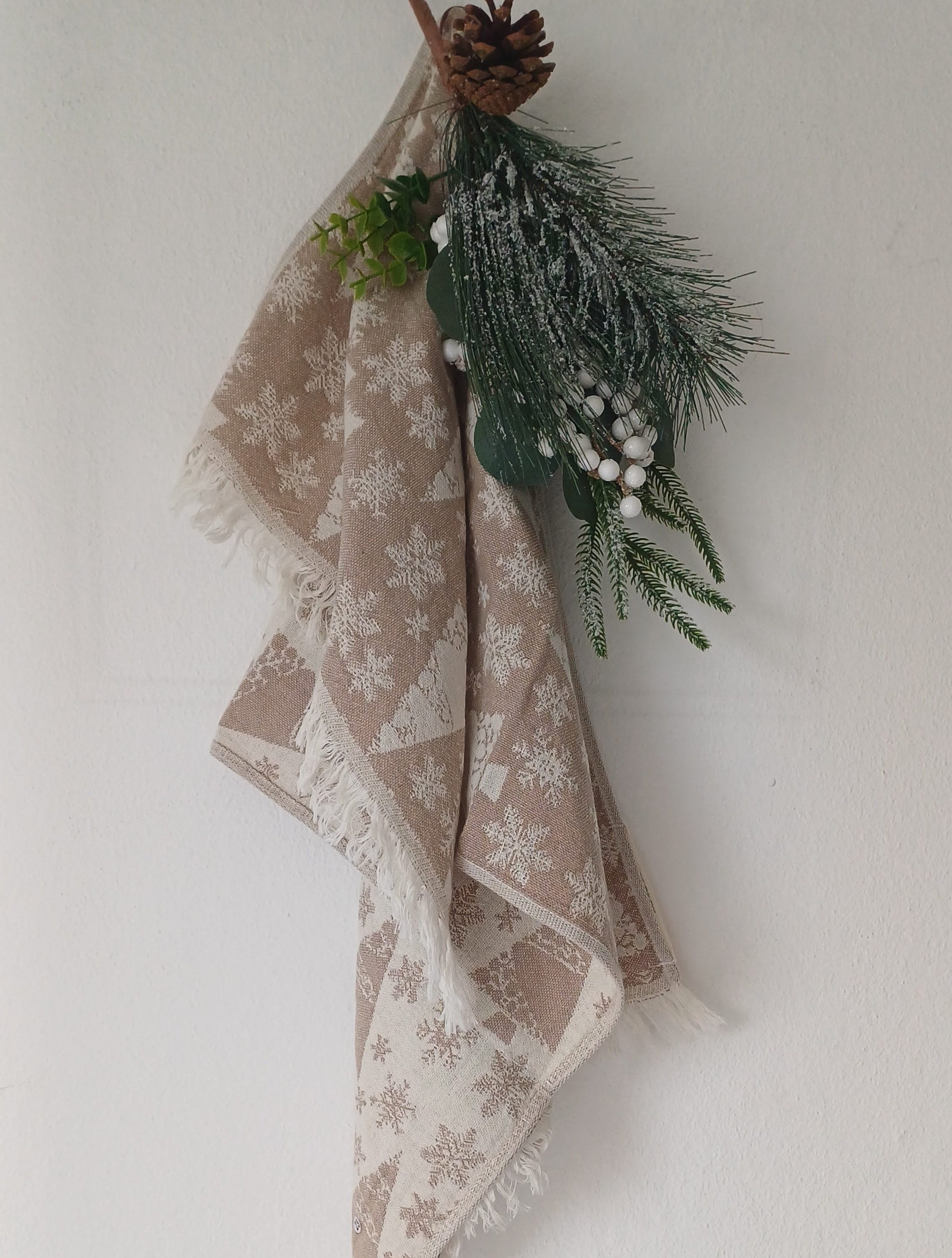 Handwoven Christmas-themed Tea Towels, Table Runners - Festive Holiday Decor