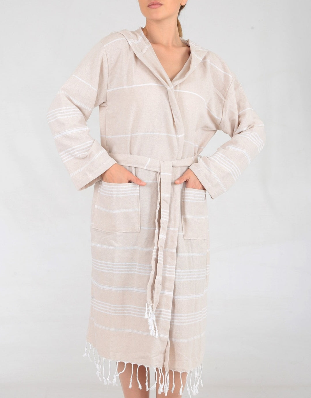 Summer Beach Robe Summer Beach Robe- Hooded with Pockets and Tassels – El Patito Towels ...