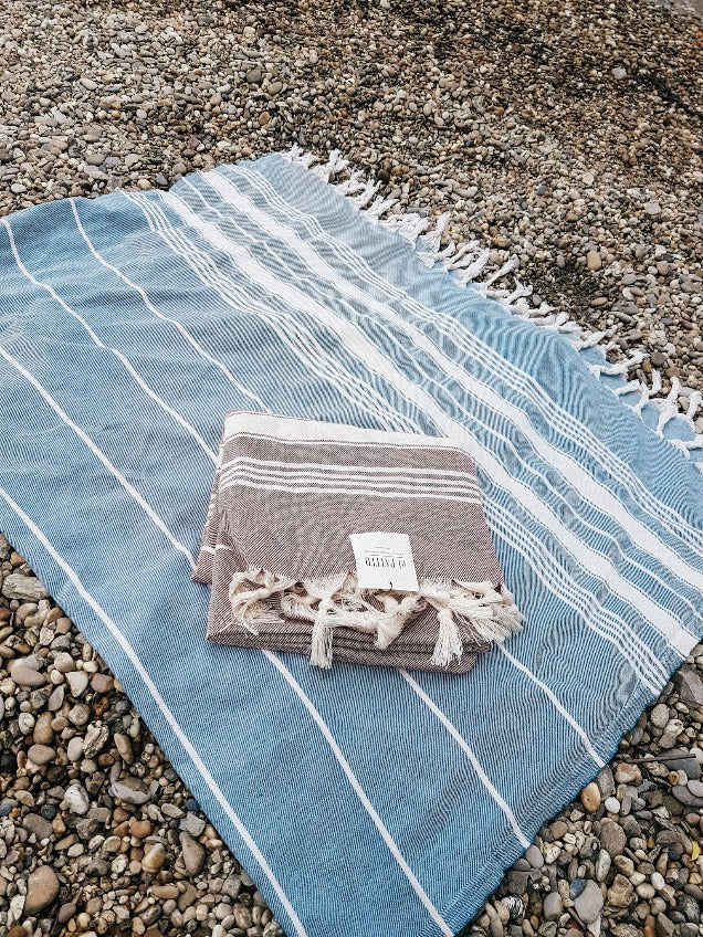  ElPatitoTowels_TraditionalSeries_Beach towel, traveltowel, Less space towel alternative, Turkish towel, striped model hand loomed