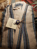 Load image into Gallery viewer, el patito towels and bathrobes linen kimono blazer stripe model marine blue nautical colors