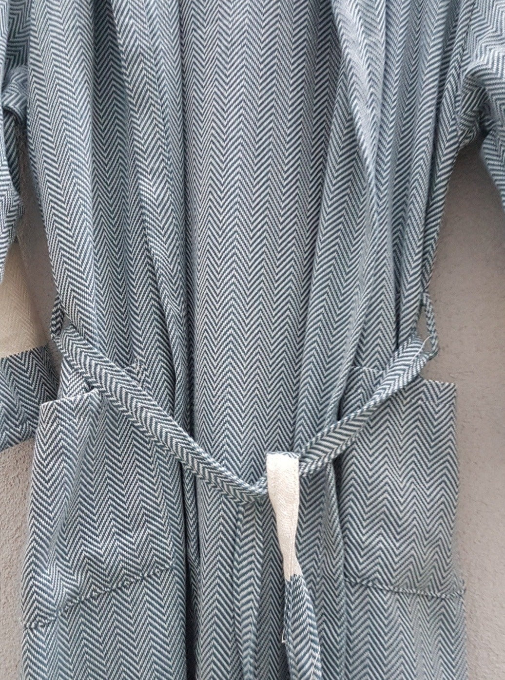 El Patito Towels & Bathrobes. Chevron_100% Cotton Bathrobes and morning robes. Unisex. Perfect gift idea petrol