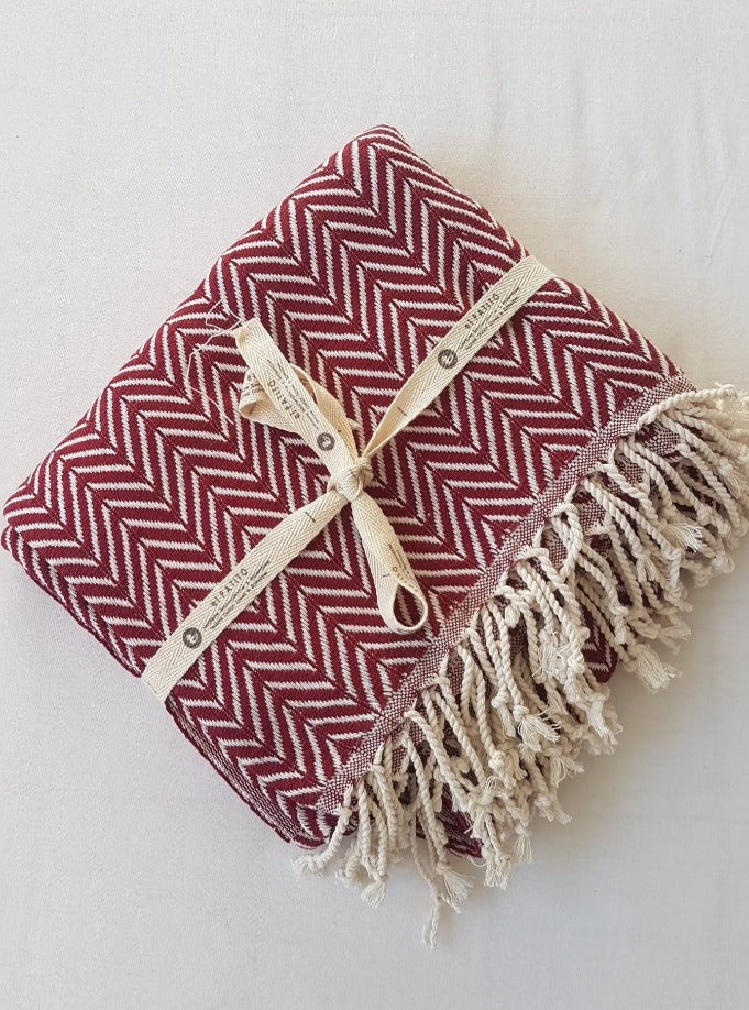el patito towels and bathrobes scandinavian series herringbone pattern 100% cotton turkish towels blankets bordo