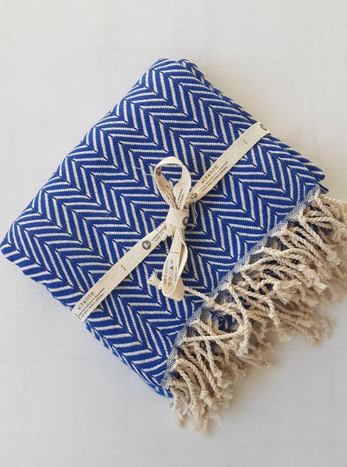 el patito towels and bathrobes scandinavian series herringbone pattern 100% cotton turkish towels blankets classical blue