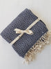 el patito towels and bathrobes scandinavian series herringbone pattern 100% cotton turkish towels blankets navy