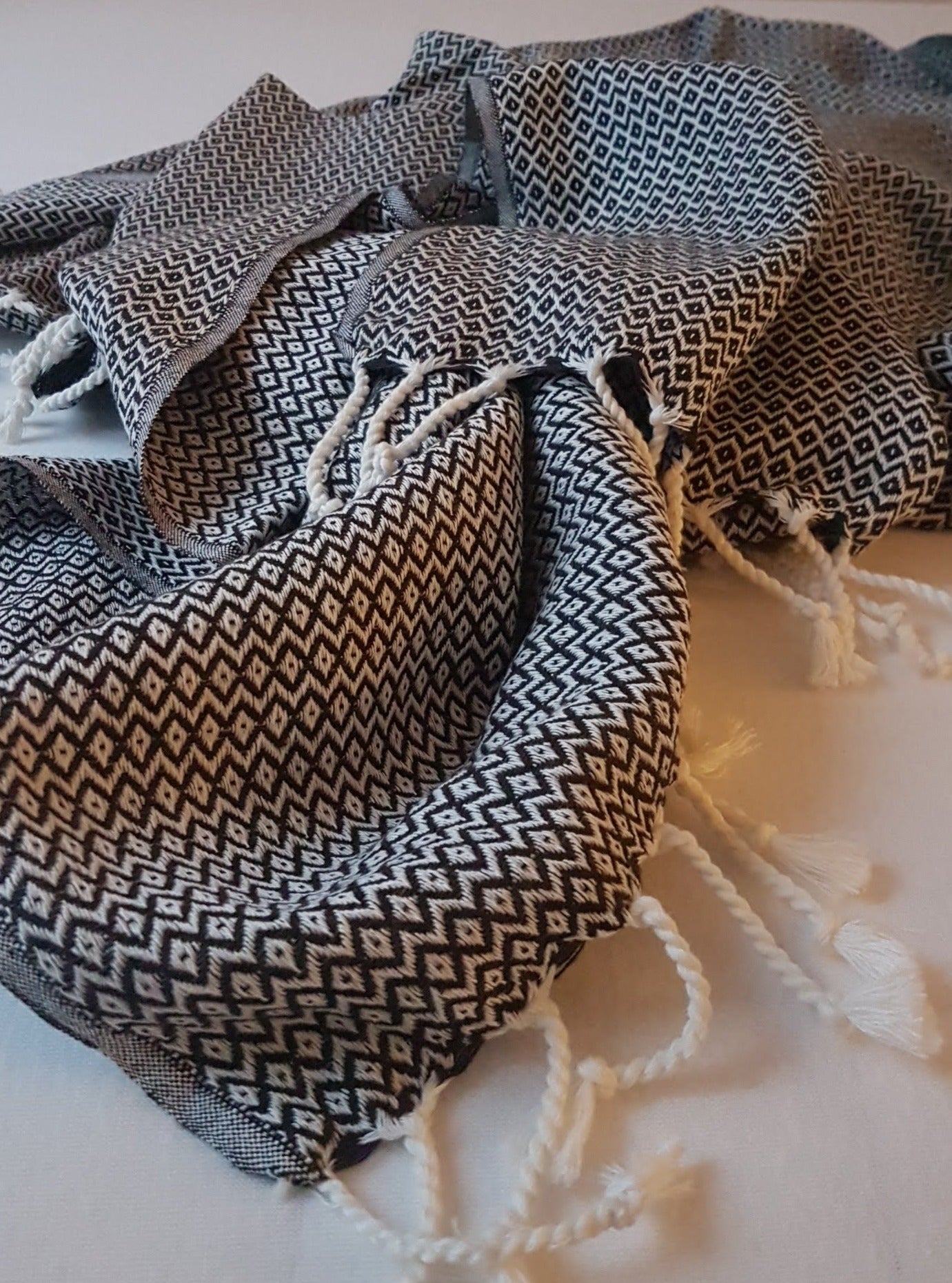 el patito towels and bathrobes 100% cotton turkish towels blankets scandinavian series small diamonds pattern black