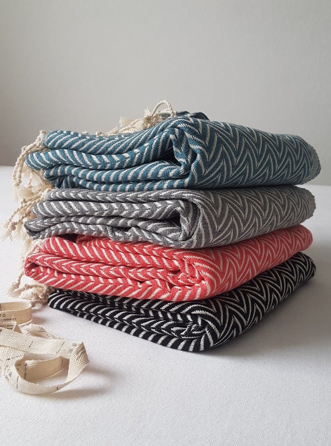el patito towels and bathrobes scandinavian series herringbone pattern 100% cotton turkish towels blankets earthy colors