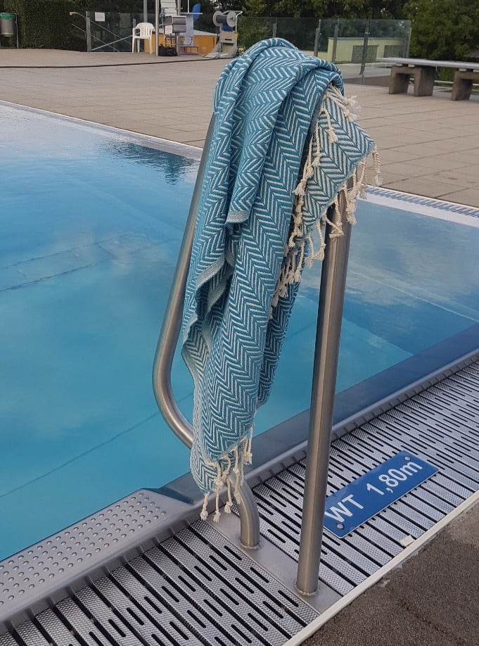 el patito towels and bathrobes scandinavian series herringbone turkish towel 100% natural cotton blue sale