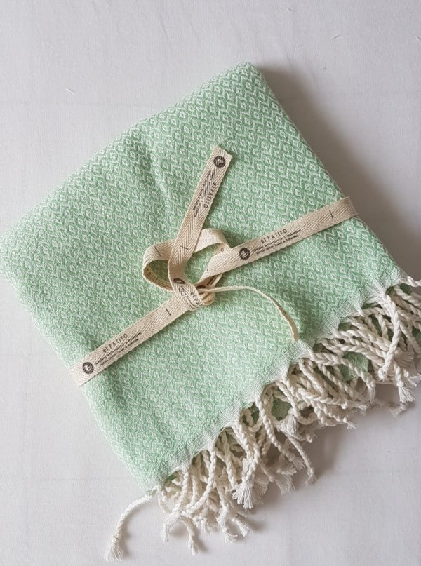 el patito towels and bathrobes small diamonds throw scandinavian series blanket 100% natural cotton turkish towels nile green