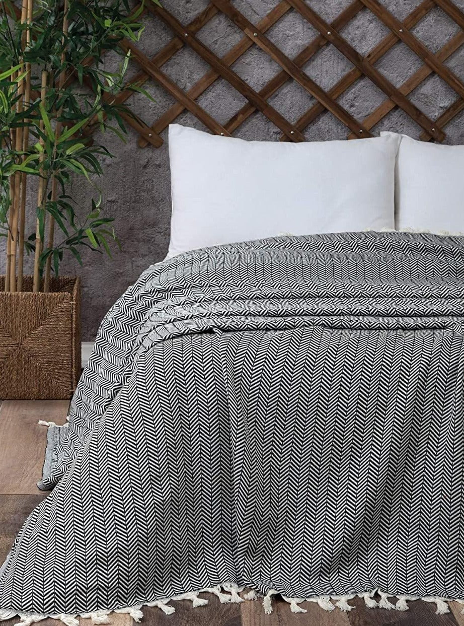 Scandinavian Series -Queen & King Bed Throw, Bedspread, Bedcover - 200x230 cm (79"x94")