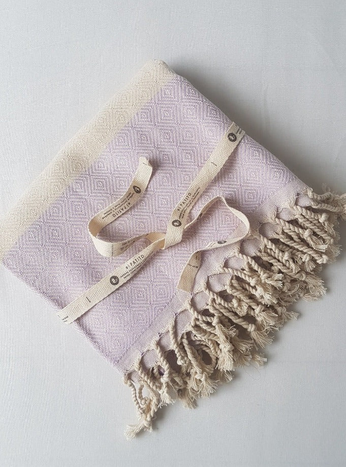 Contemporary Series 100% Cotton Turkish Towels - 100x180 cm (39"x71") El Patito towels and bathrobes natural cotton hammam towels lavender