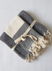 Load image into Gallery viewer, el patito towels natural cotton turkish hammam towel pestemal peshtemal lare and small set black