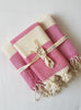 Load image into Gallery viewer, el patito towels natural cotton turkish hammam towel pestemal peshtemal large and small set pink bubblegum