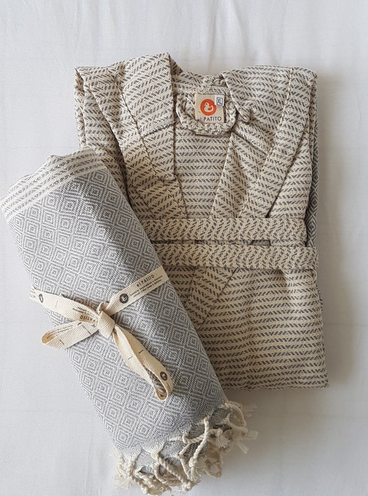 el patito towels natural cotton turkish towels and bathrobes set grey speckled