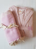 Load image into Gallery viewer, el patito towels natural cotton turkish towels and bathrobes set soft pink speckled