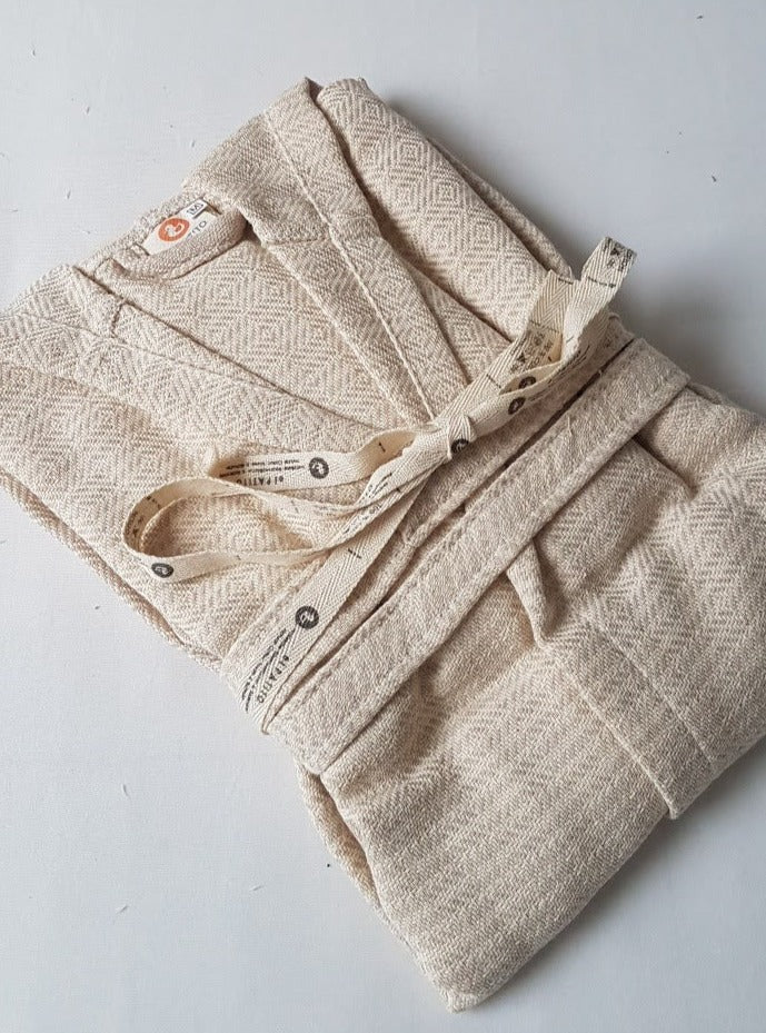 Nordic Series - 100% Cotton Bathrobes el patito towels and.bathrobes Nordic Series 100% natural Cotton robes bademantel cream beige usa free shipping
