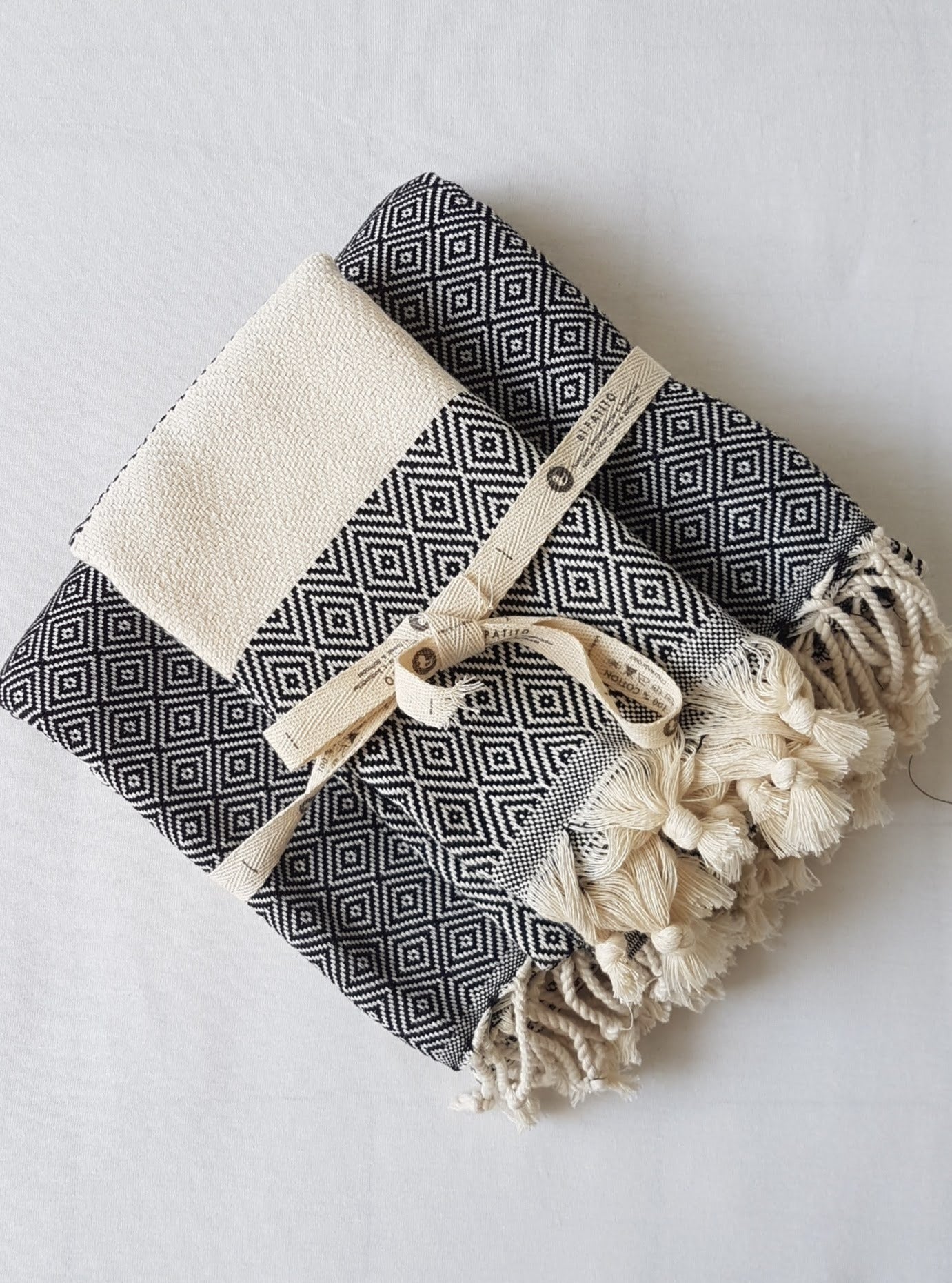 el patito towels and bathrobes 100% natural cotton turkish towels hand towels size 45 x 90 cm 18'' x 35" black