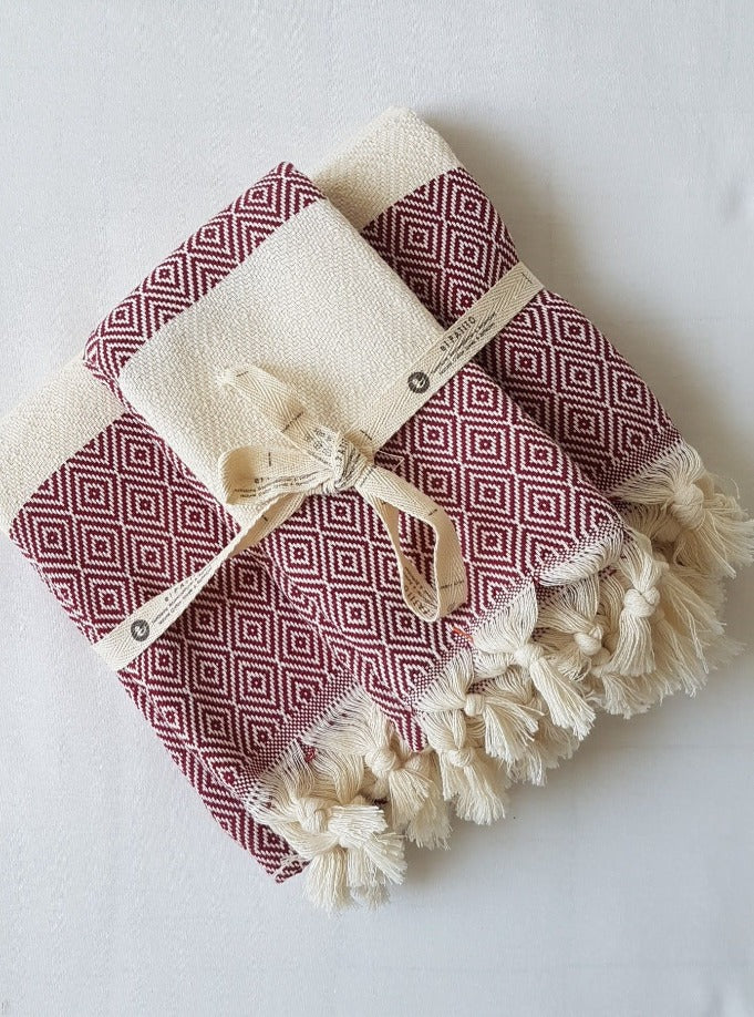 el patito towels and bathrobes 100% natural cotton turkish towels hand towels size 45 x 90 cm 18'' x 35" bordo