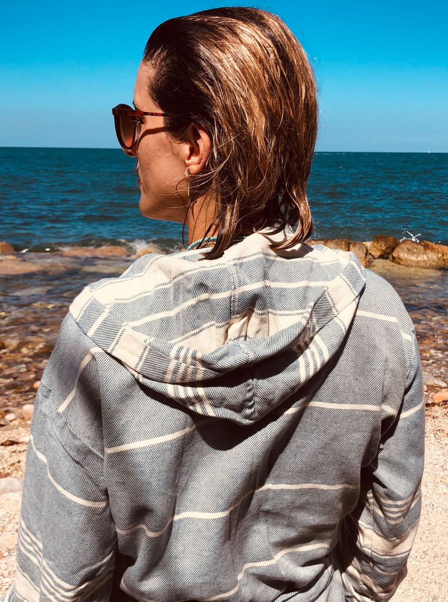 Summer Beach Robe Summer Beach Robe- Hooded with Pockets and Tassels – El Patito Towels ...