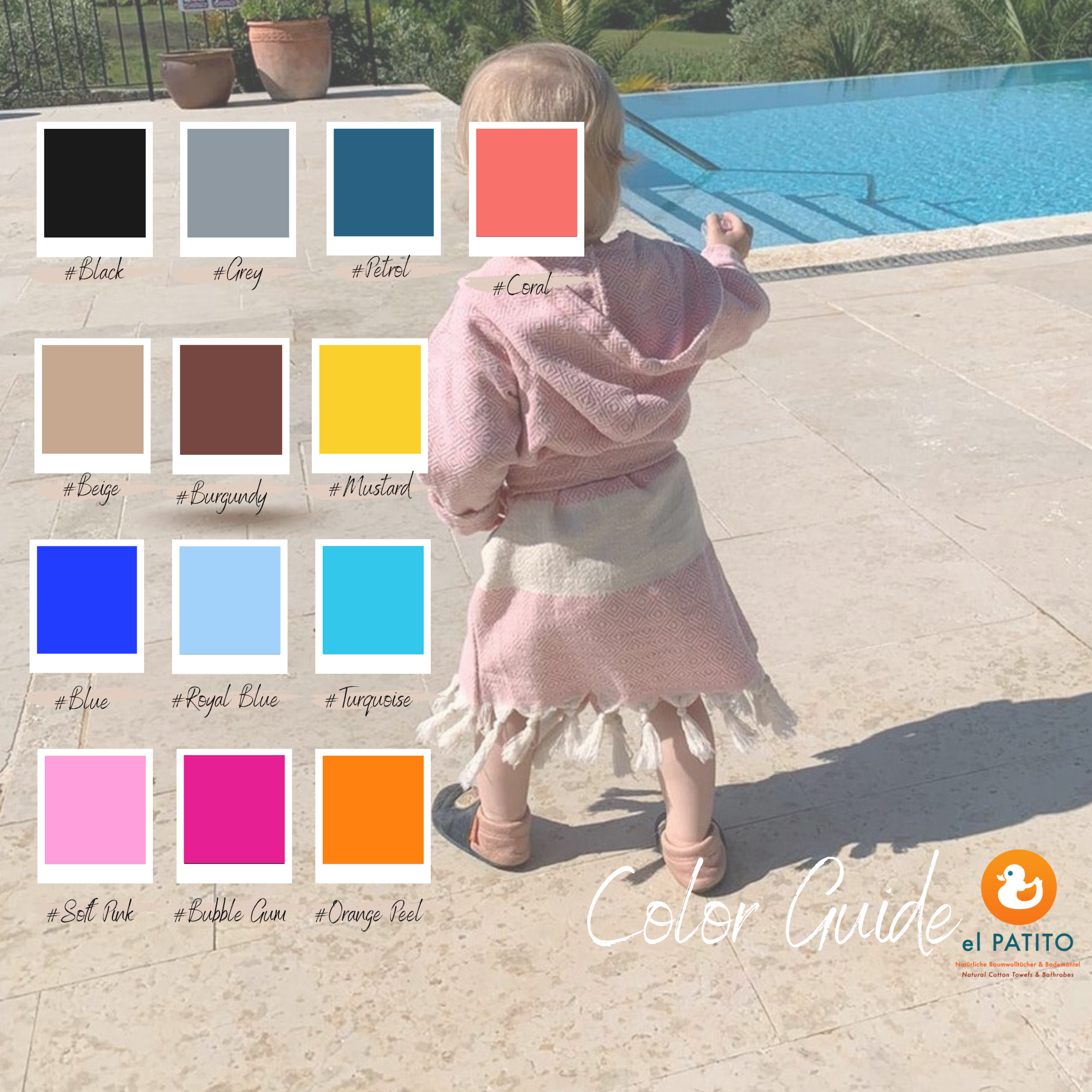 Summer, beach, pool robes for boho chic baby & kids - CONTEMPORARY SERIES