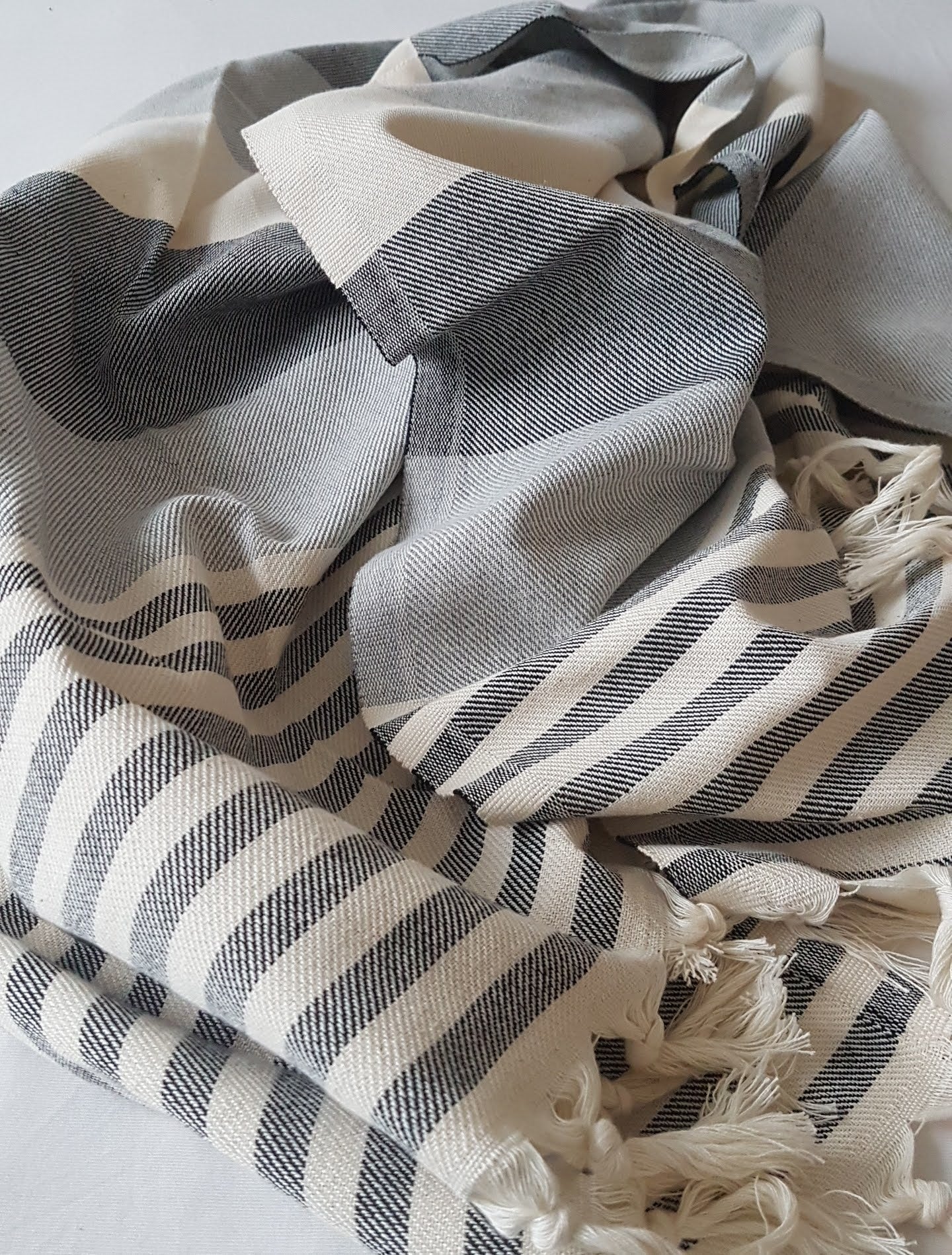 el patito towels 100% natural cotton towels beach travel everyday towel bohemian series thin easy to carry machine washable striped two color combinaiton black grey