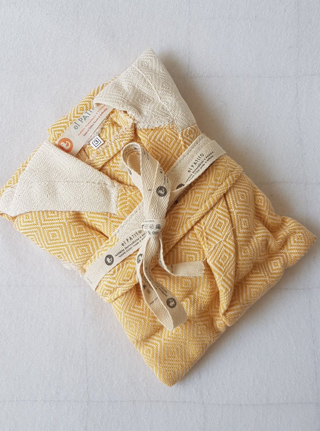 el patito towels and bathrobes turkish cotton bathrobes kids robe bademantel 100% natural cotton mustard yellow