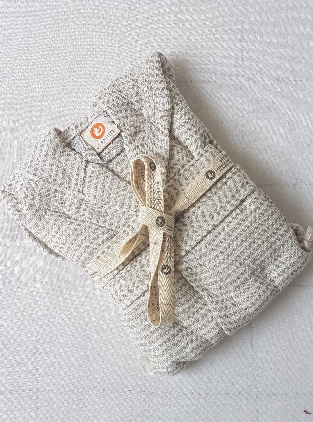 el patito towels and bathrobes 100% turkish cotton bathrobes kid robes nordic series bademantel grey